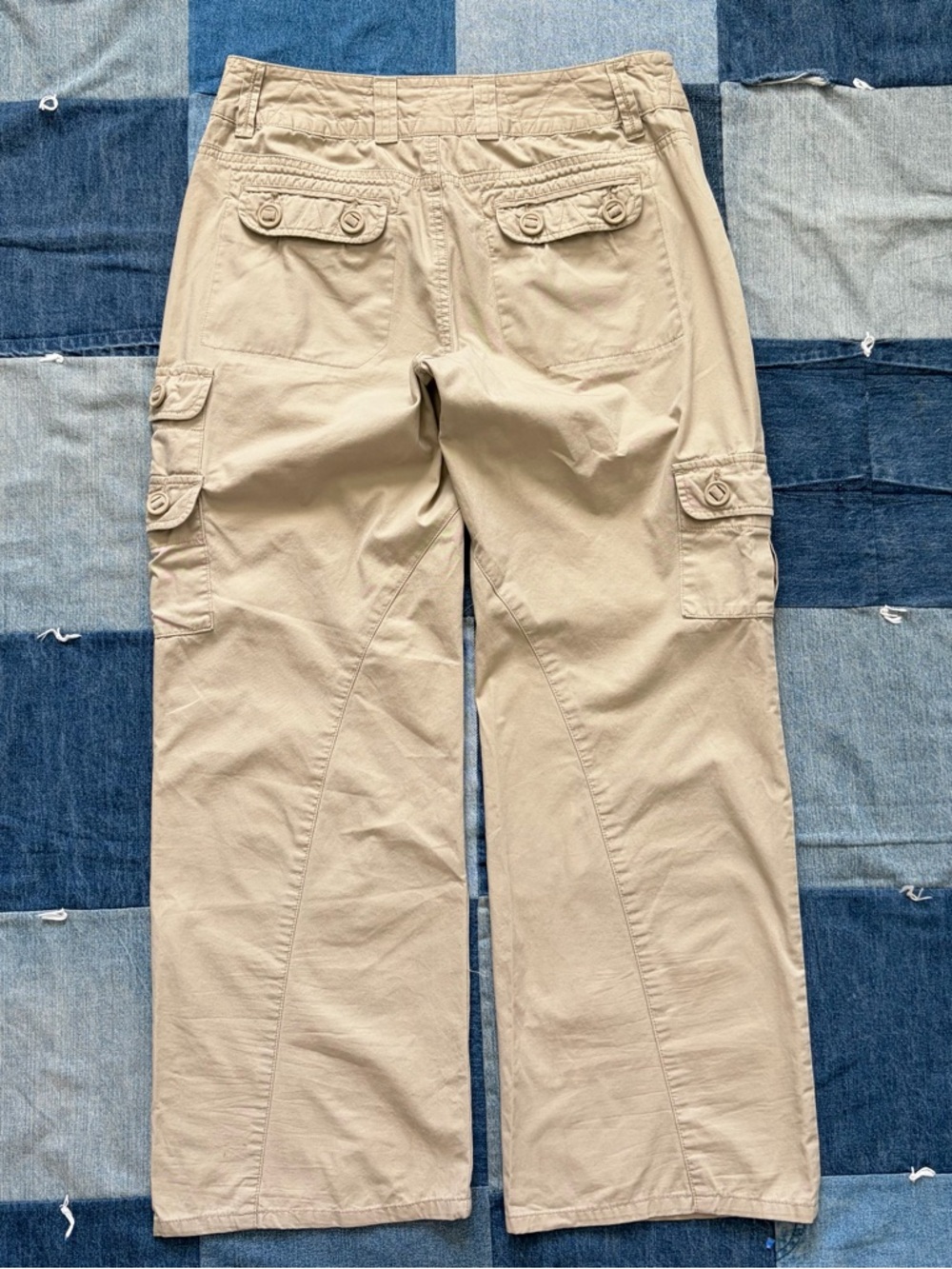 Cato Wide Leg Cargo Pants Beige Utility Zipper 100% cotton mid rise fits size 8
